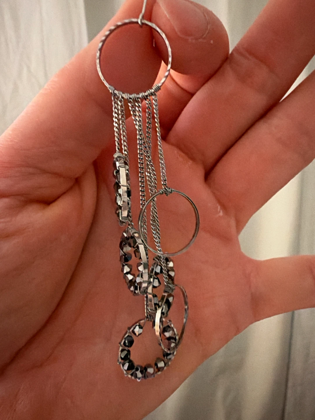 Silver-Tone Layered Hoop Dangle Earrings - photo 2