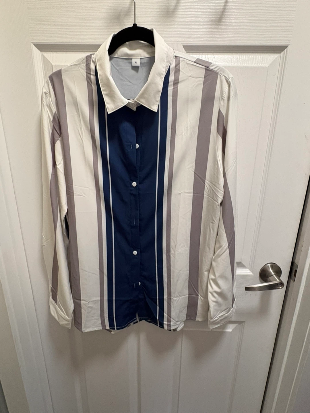 Striped Long-Sleeve Button-Down Shirt - photo 2