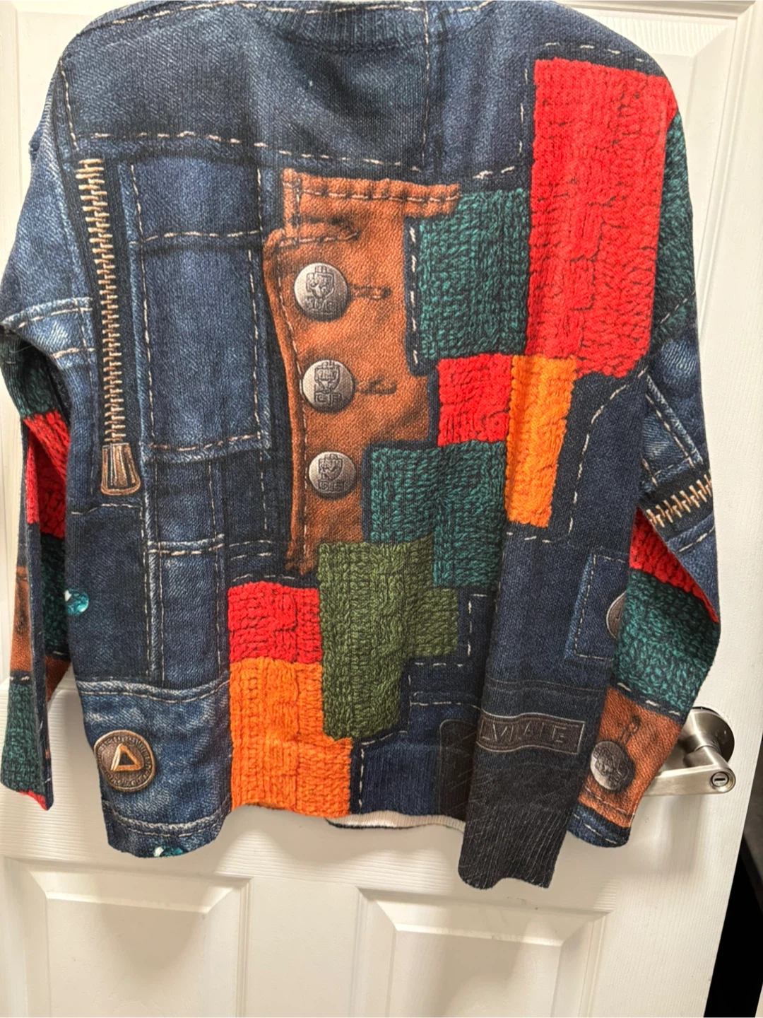 Patchwork Design Knit Cardigan