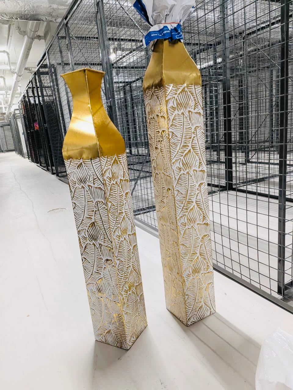 Set of Two Tall Metal Vases - photo 3