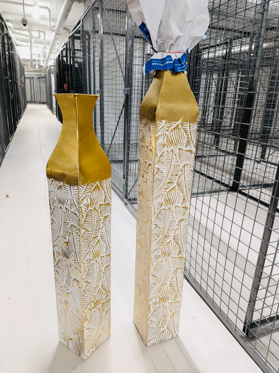 Set of Two Tall Metal Vases - photo 4