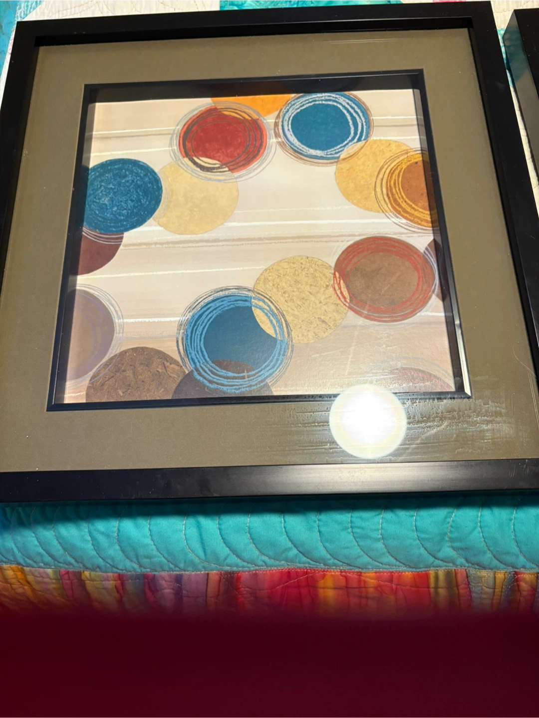 Abstract Circle Wall Art in Black Frame