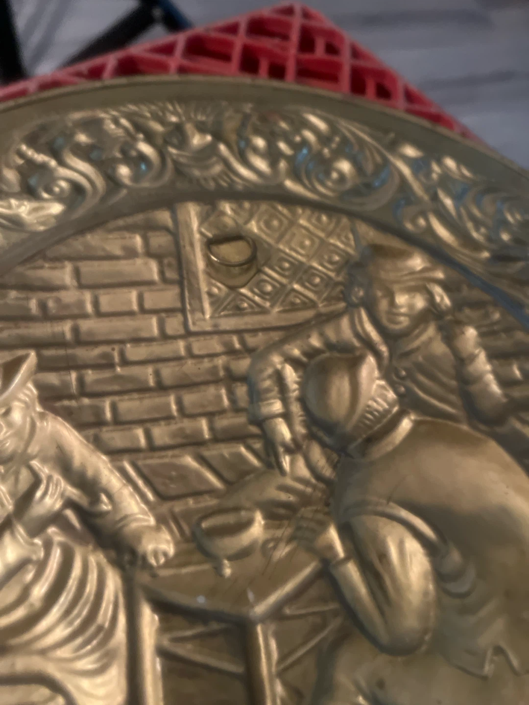 Vintage Embossed Brass Decorative Wall Plate - photo 3