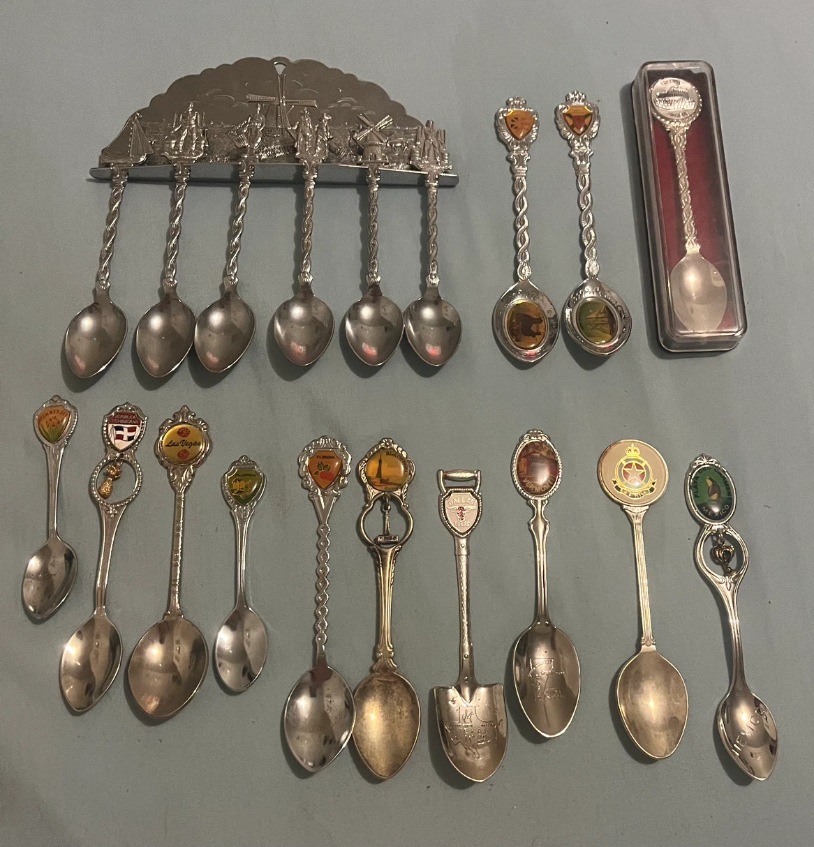 Collection of Vintage Souvenir Spoons