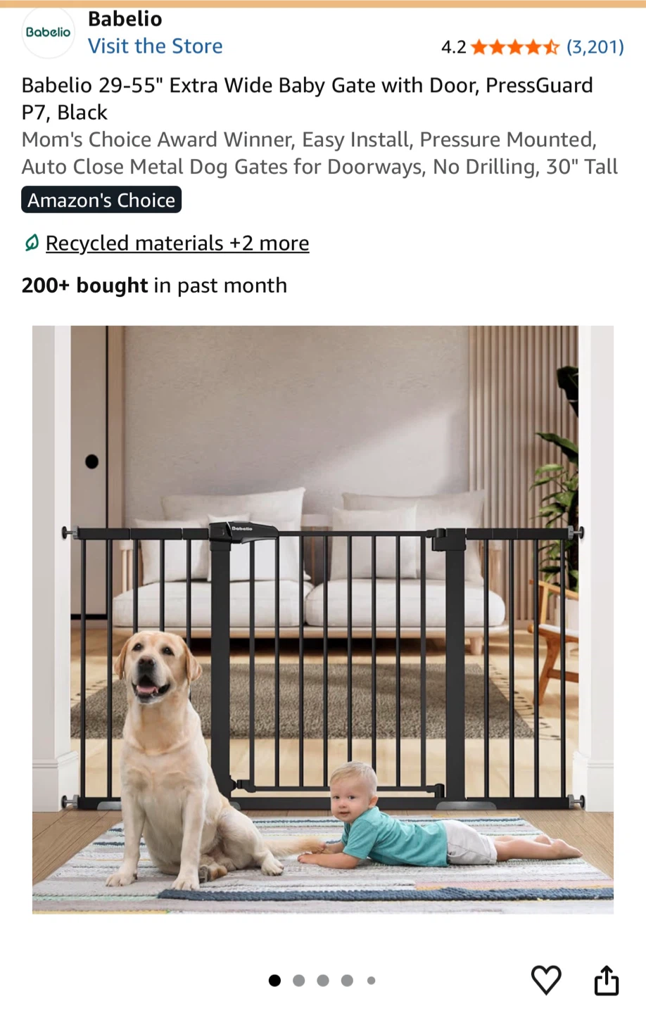 Babelio 29-55 inch Extra Wide Baby Gate