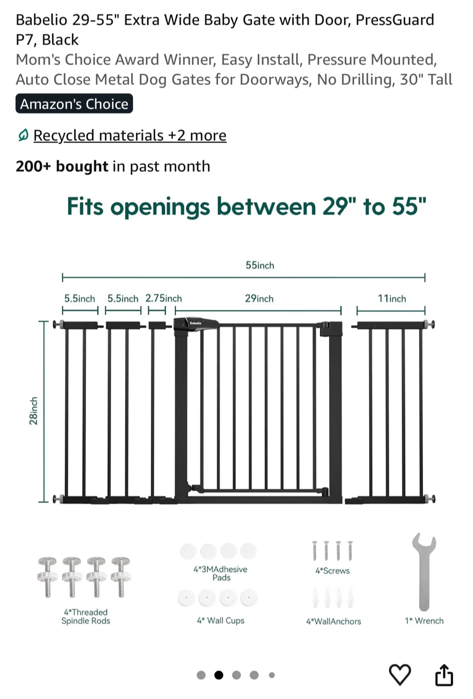 Babelio 29-55 inch Extra Wide Baby Gate - photo 2