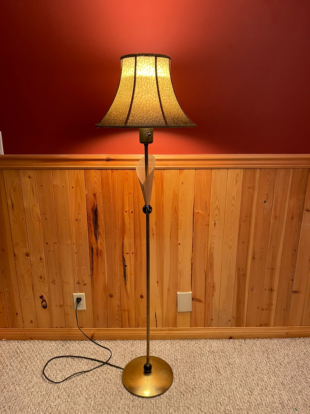 A beautiful antique brass floor lamp