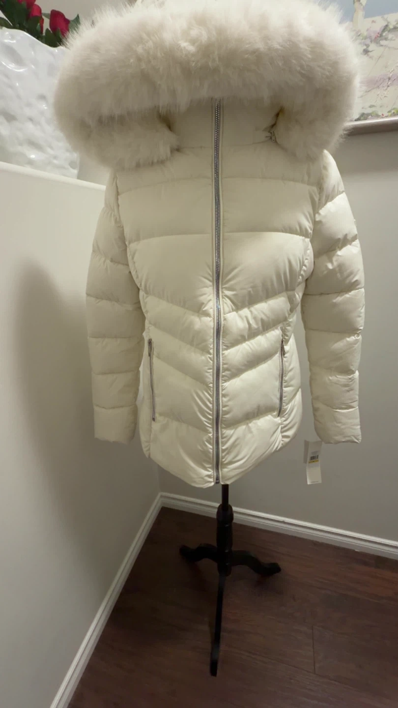 Calvin Klein Puffer Jacket with Faux Fur Hood