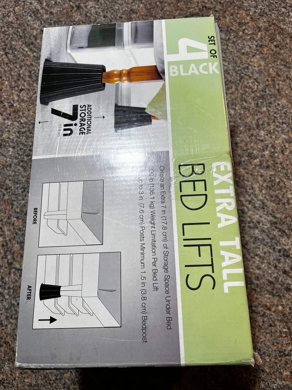 Bed Bath & Beyond Set of 4 Black Extra Tall Bed Lifts - photo 2