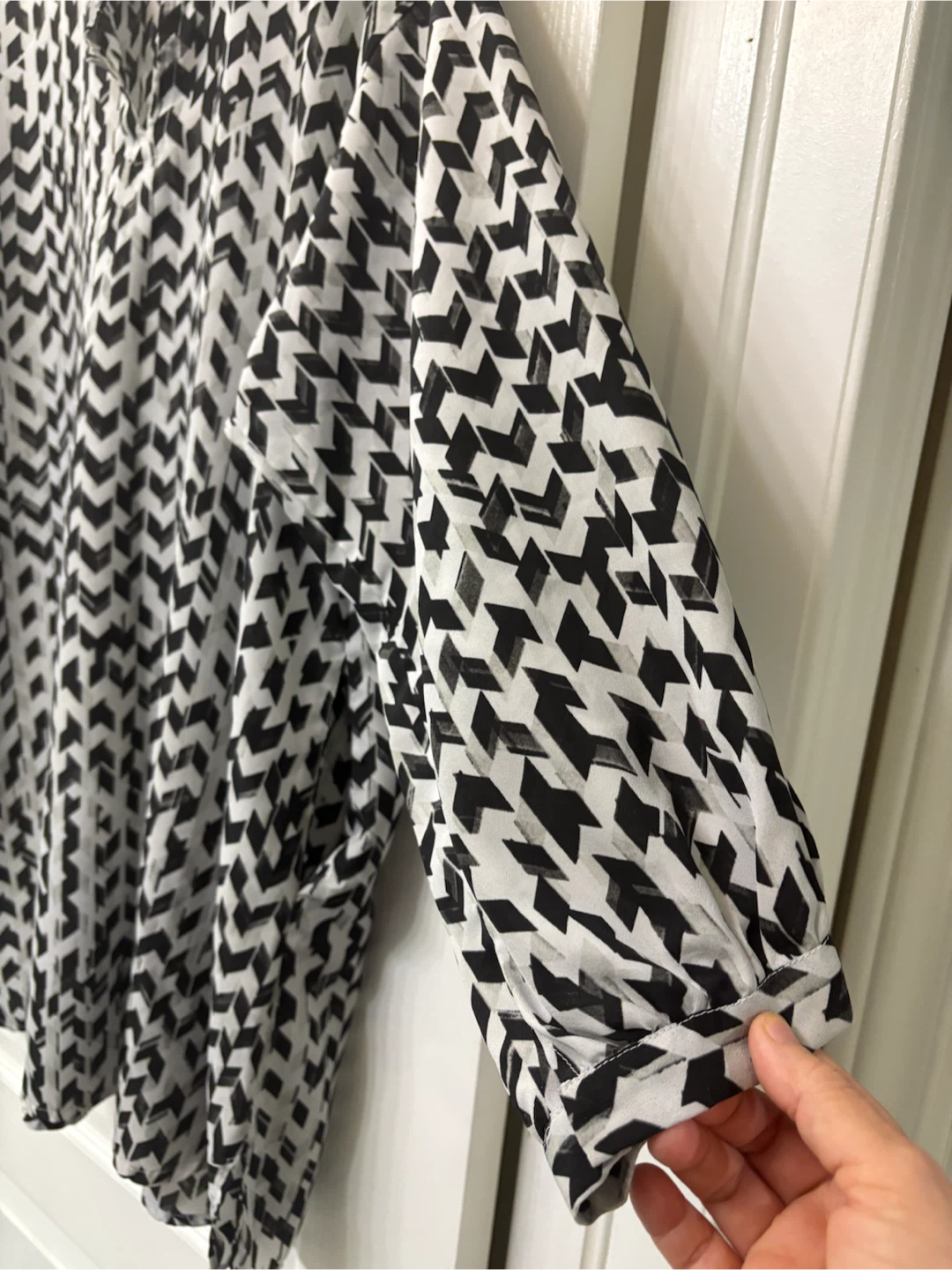 Black and White Geometric Pattern Dress L - photo 3