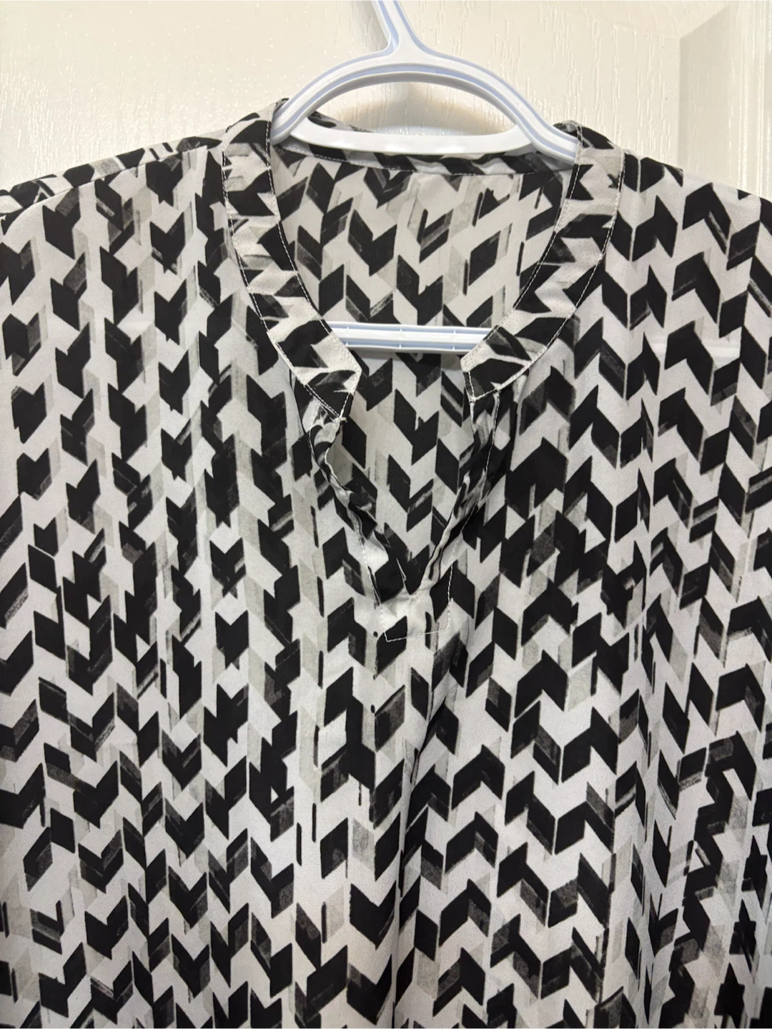 Black and White Geometric Pattern Dress L - photo 4