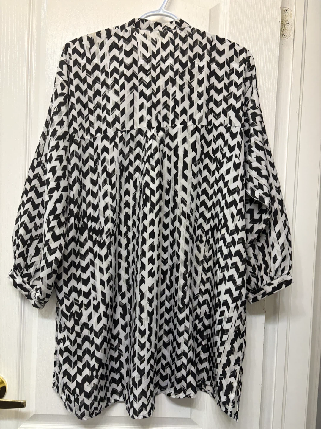 Black and White Geometric Pattern Dress L - photo 5