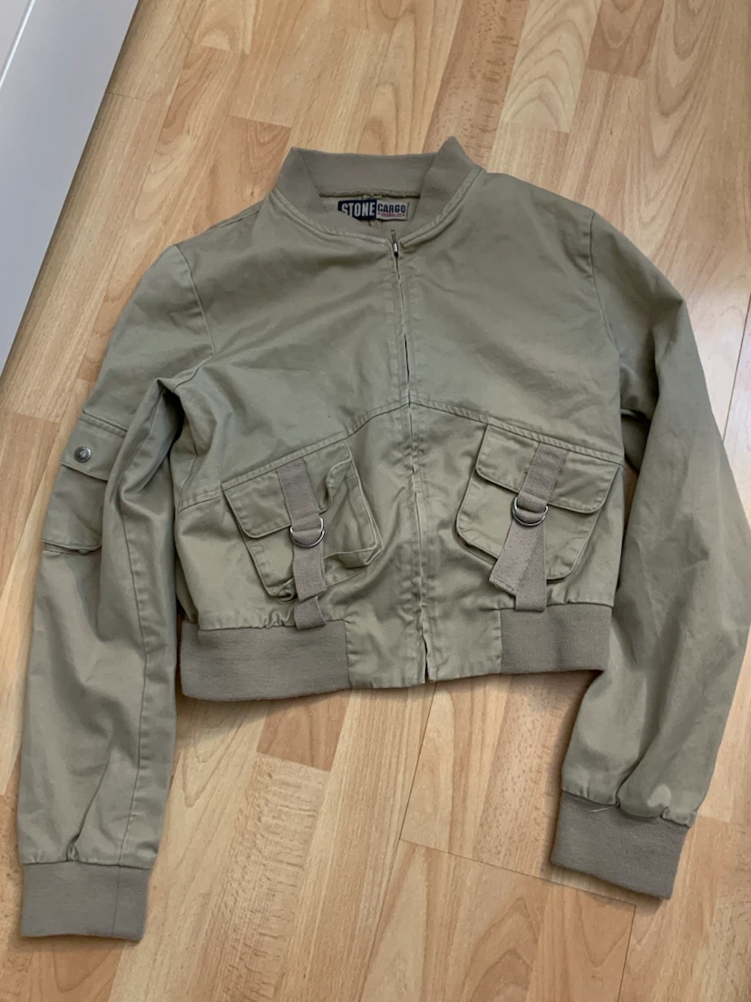Y2k cropped vintage Stone Cargo jacket