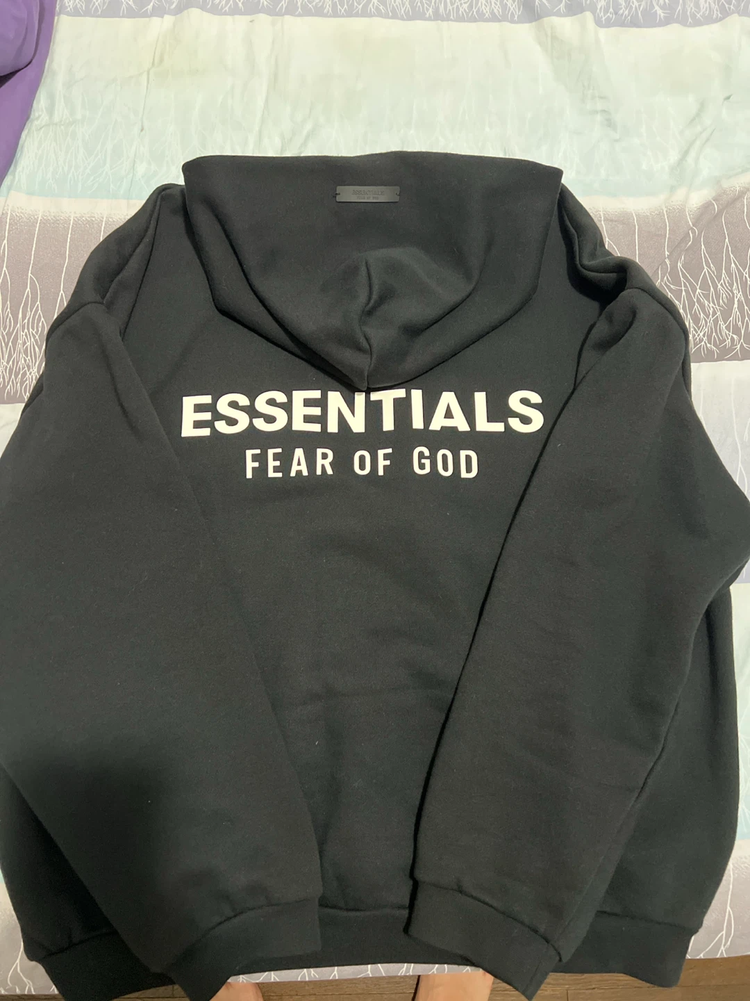 Fear of God Essentials Fleece Hoodie - Black - photo 2
