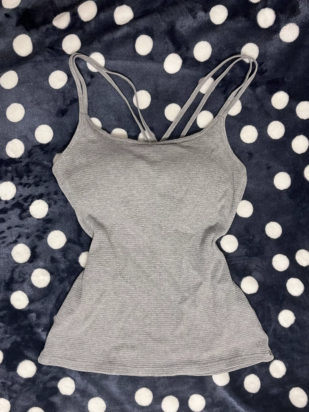 Athletic Grey Ribbed Tank Top
