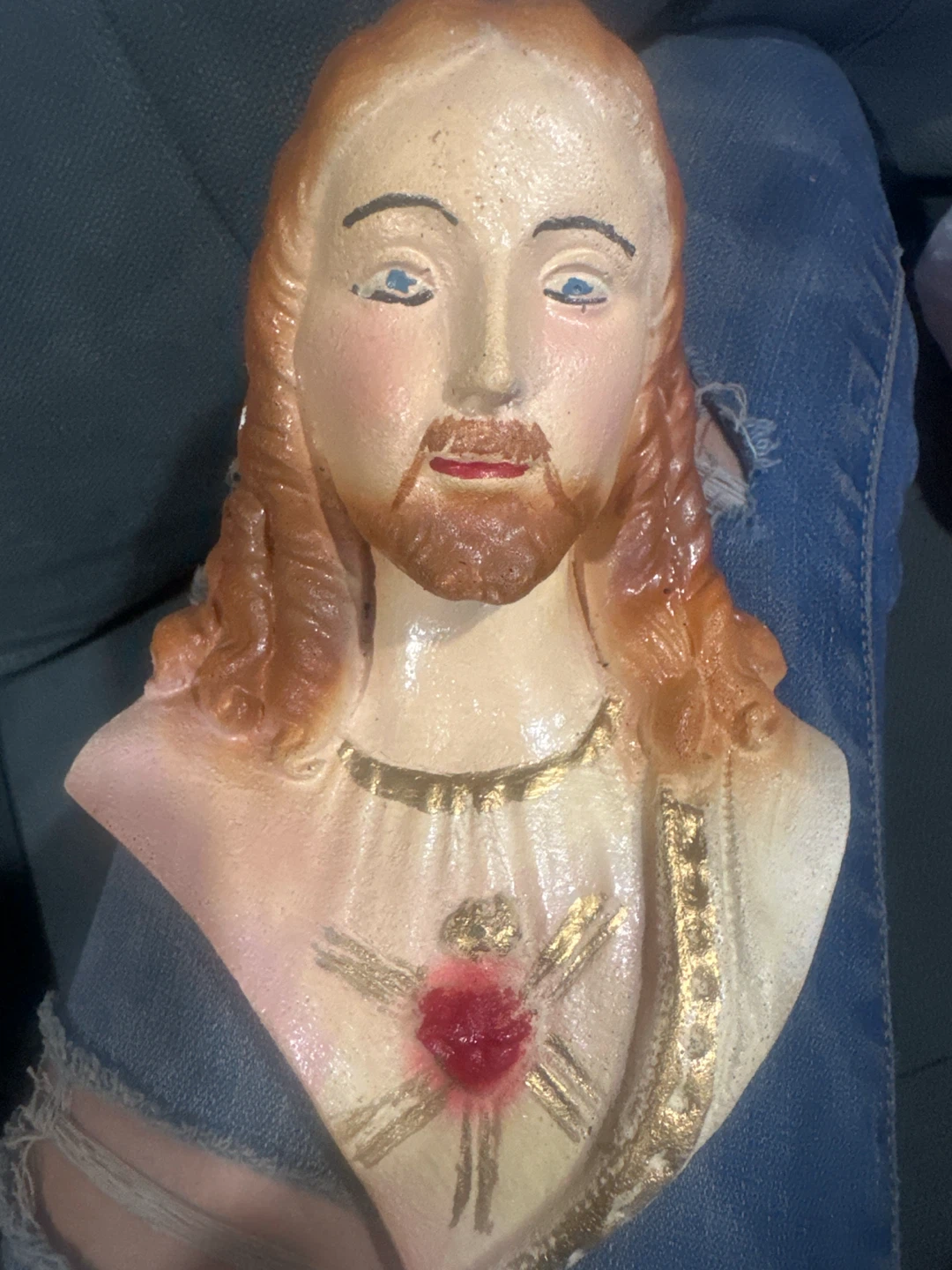 Vintage Wall Mount Busts of Jesus and Mary - photo 4