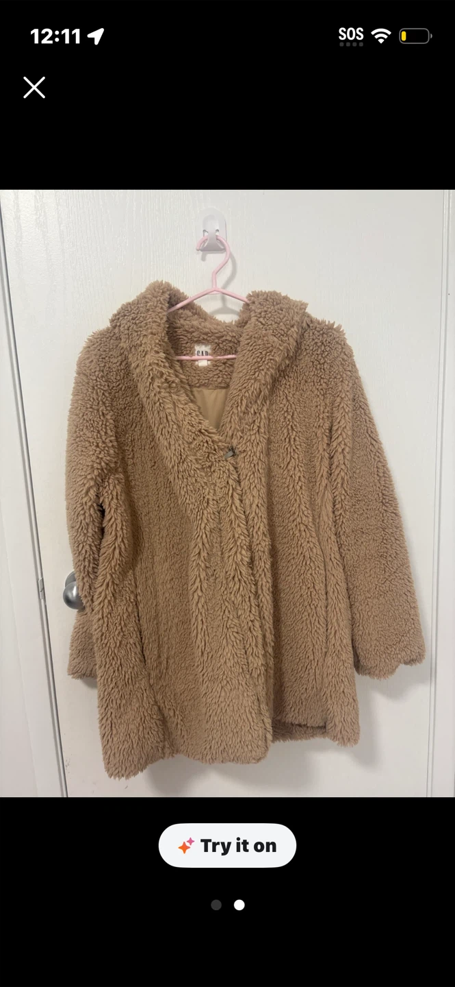 Gap Tan Faux Fur Teddy Coat - photo 2