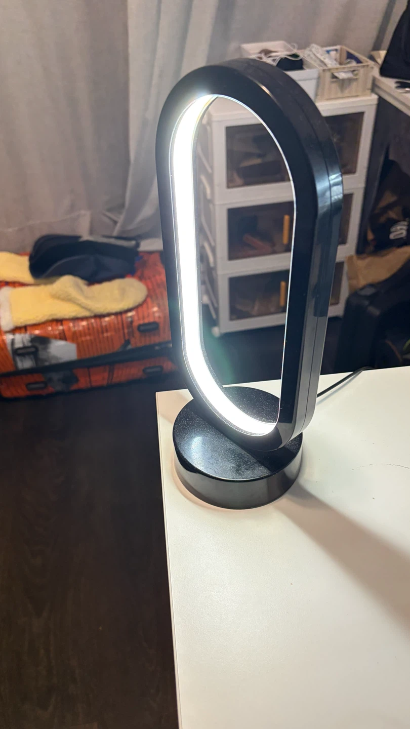 Black Modern Oval LED Table Lamp