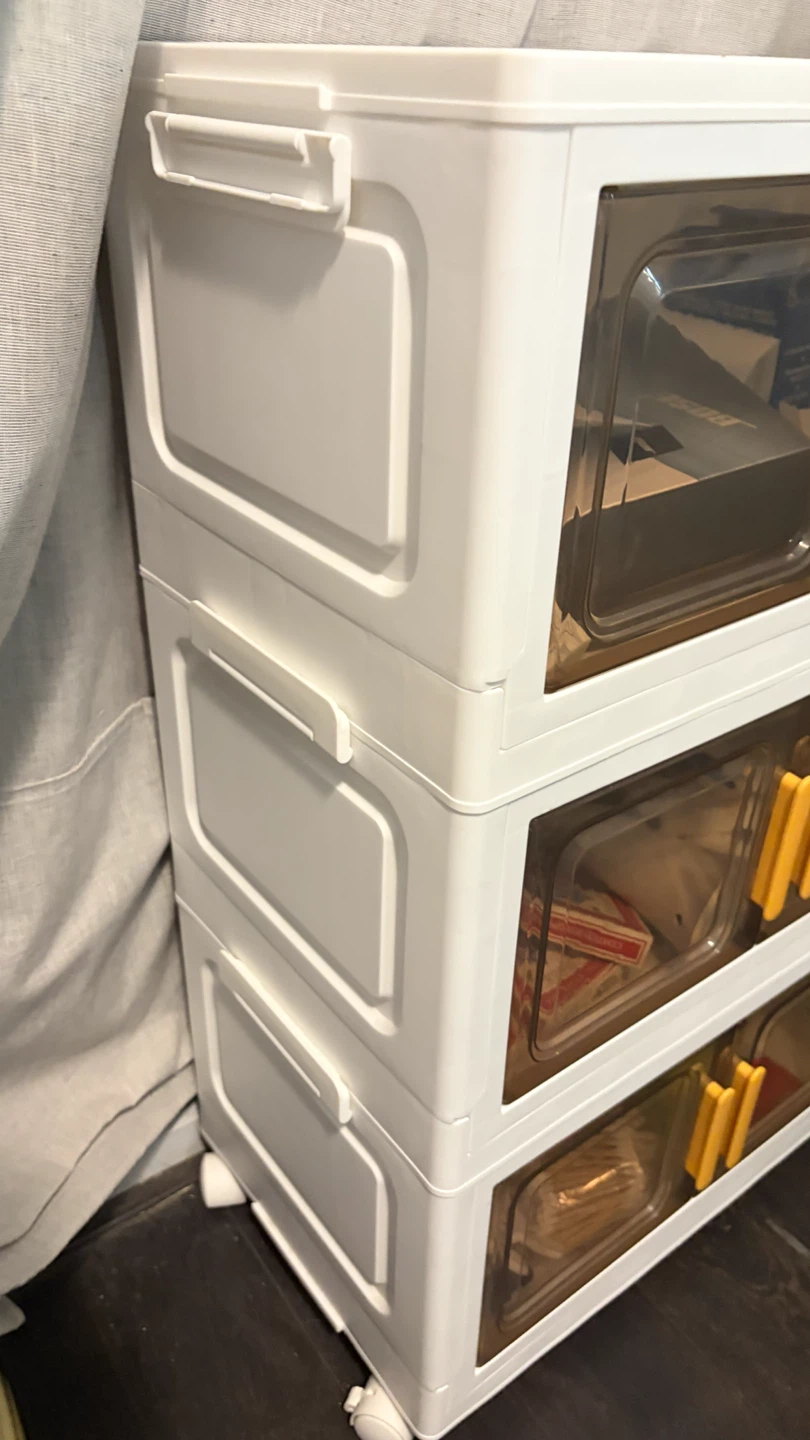3-Tier White Storage Organizer with Doors