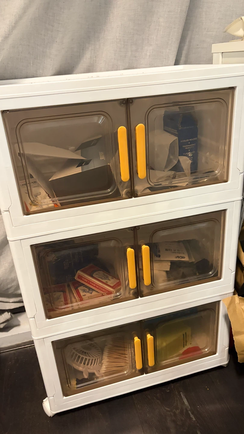 3-Tier White Storage Organizer with Doors - photo 2