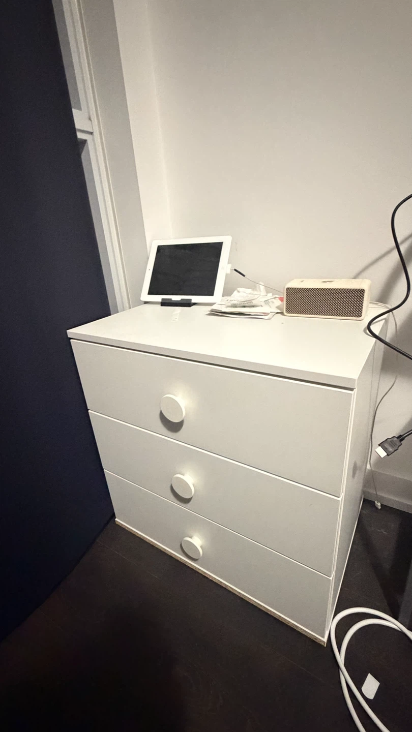 IKEA White 3-Drawer Chest - photo 2