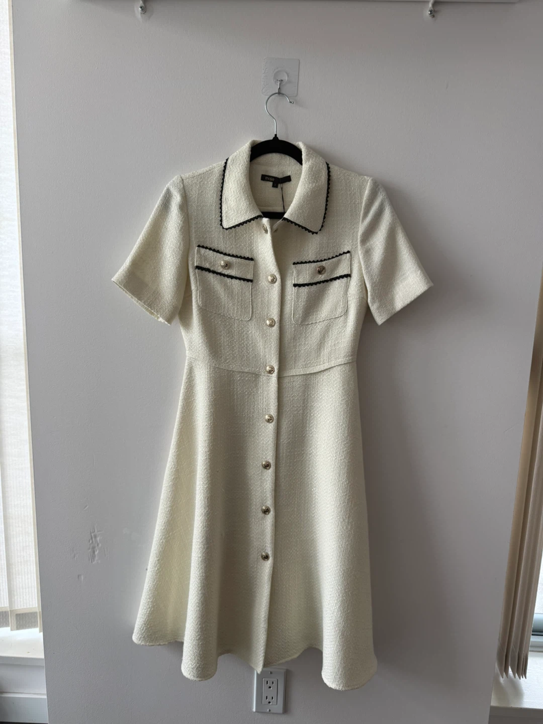 Maje White Tweed Dress