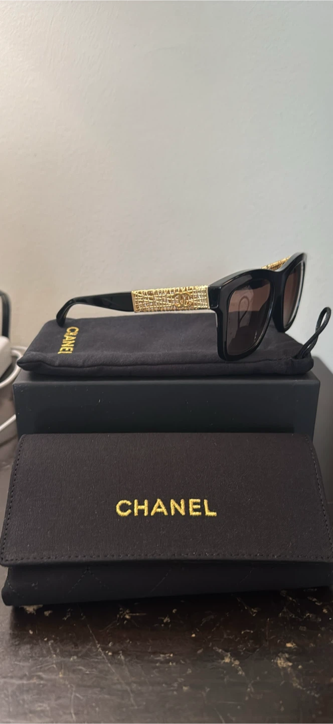 Brand new Chanel Sunglasses with Gold Detail