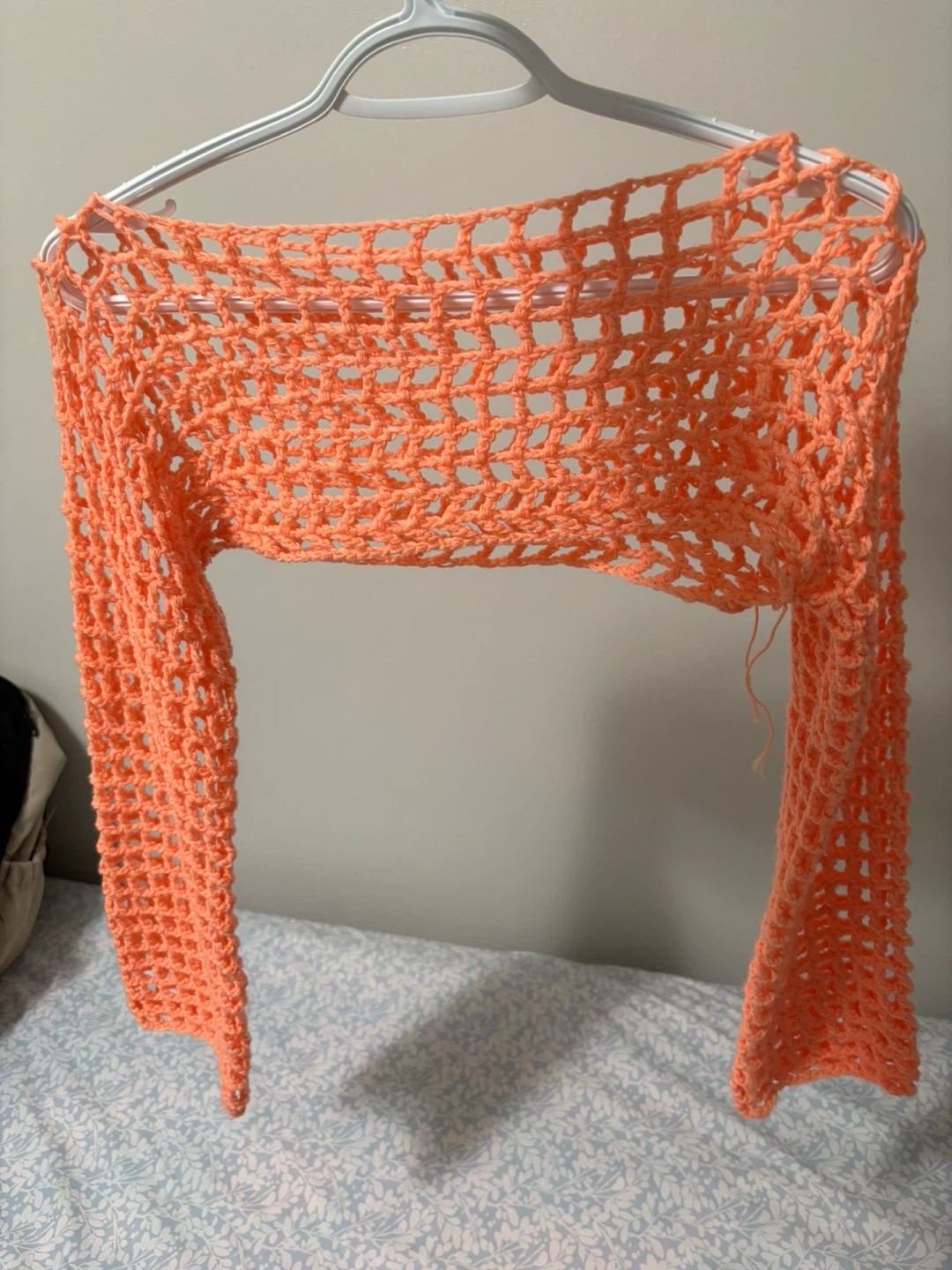 Orange Crochet Shrug