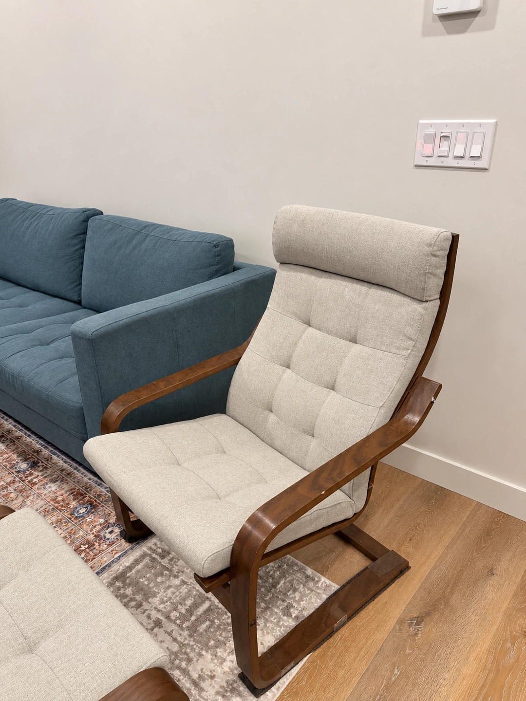 Armchair in Good Condition & Matching Footstool – $120