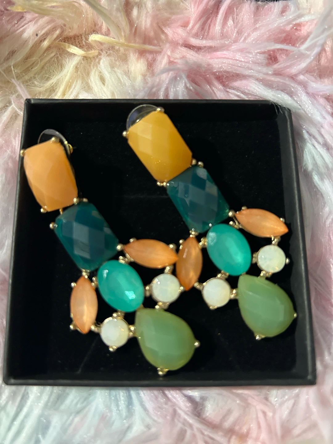 Multicolor Statement Dangle Earrings