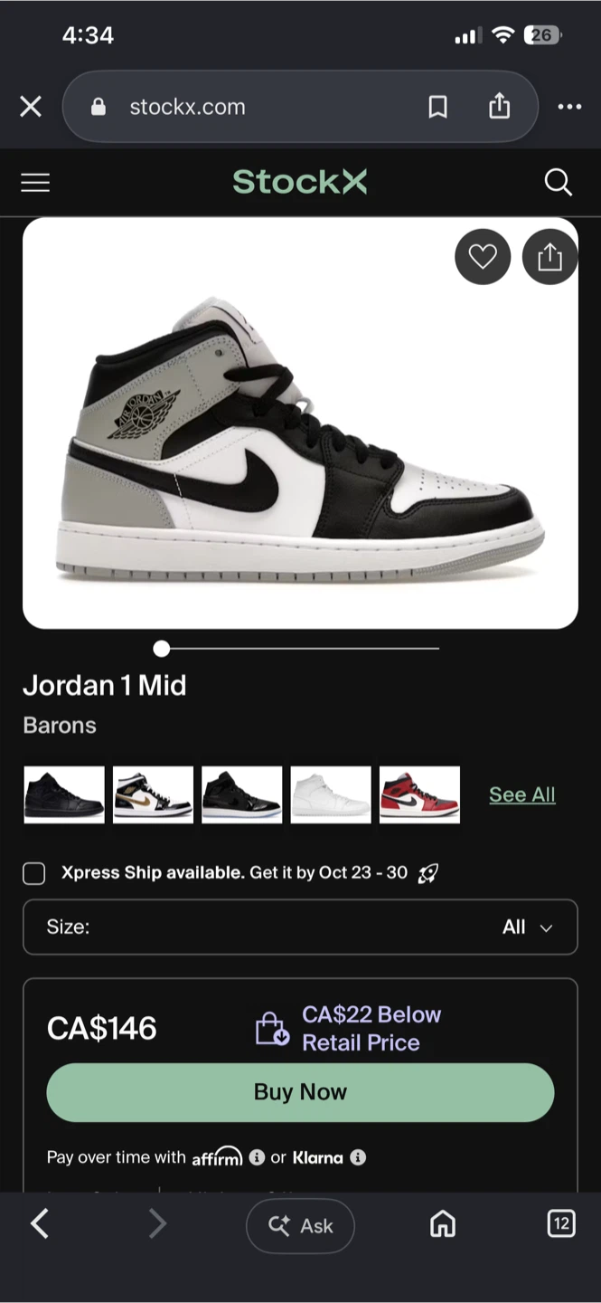 Nike Air Jordan 1 Mid Barons
