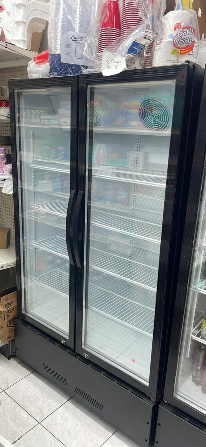 Double door beverage refrigerator