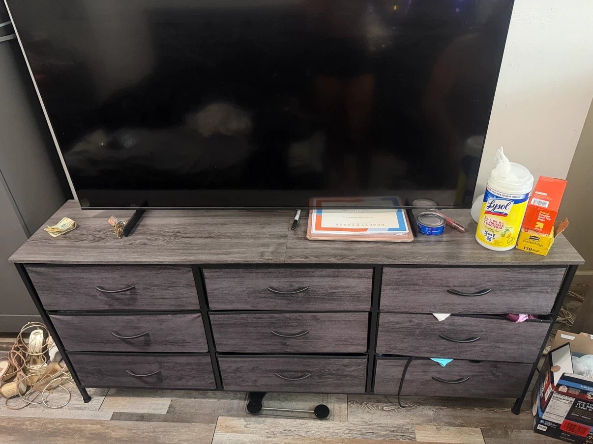 9-Drawer Gray Fabric Dresser - photo 2