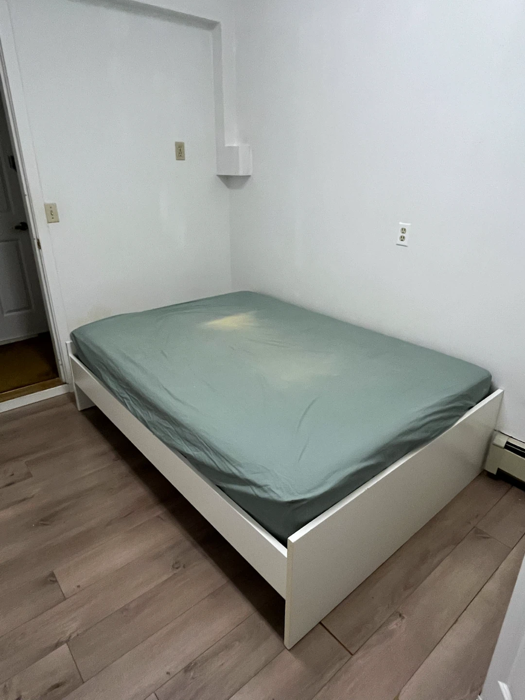White Bed Frame & mattress (queen size)