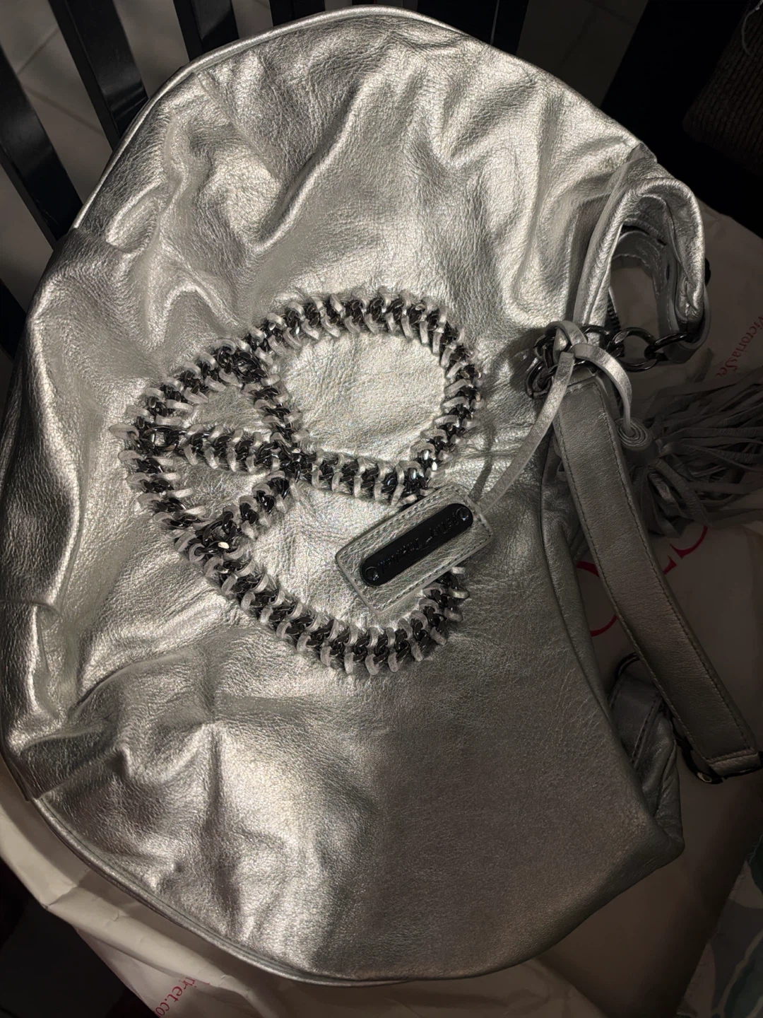 Betsey Johnson Metallic Silver Shoulder Bag - photo 2