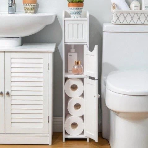 Slim Bathroom Toilet Paper Storage Cabinet