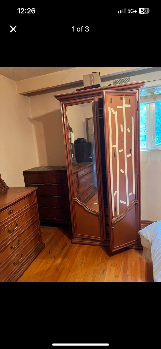 Solid cherry wood wardrobe