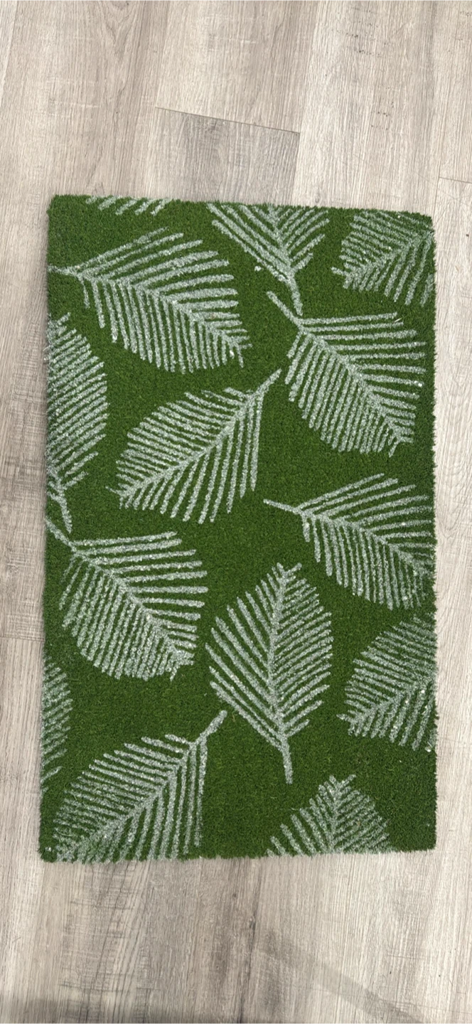 Green leaf pattern doormat