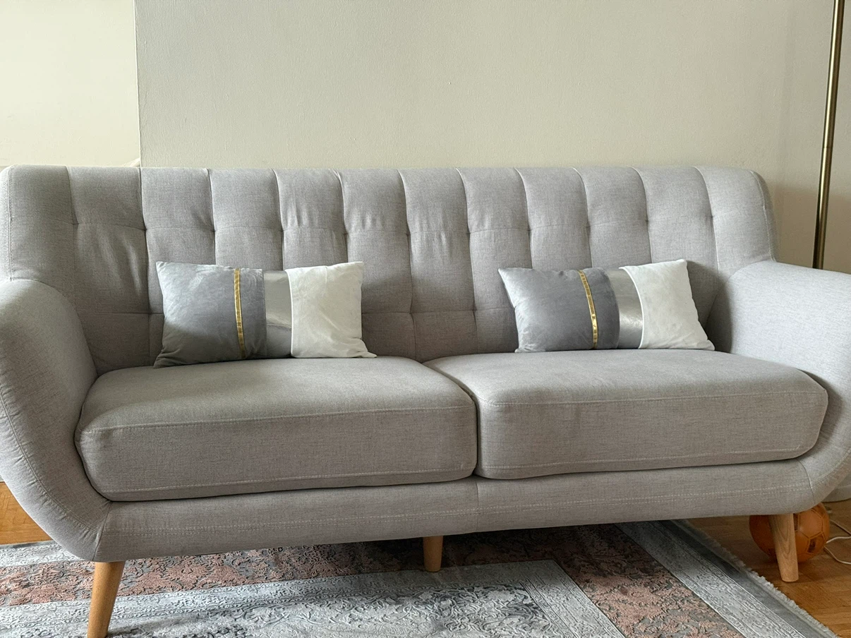 Light Grey Mid-Century Modern Sofa - photo 3