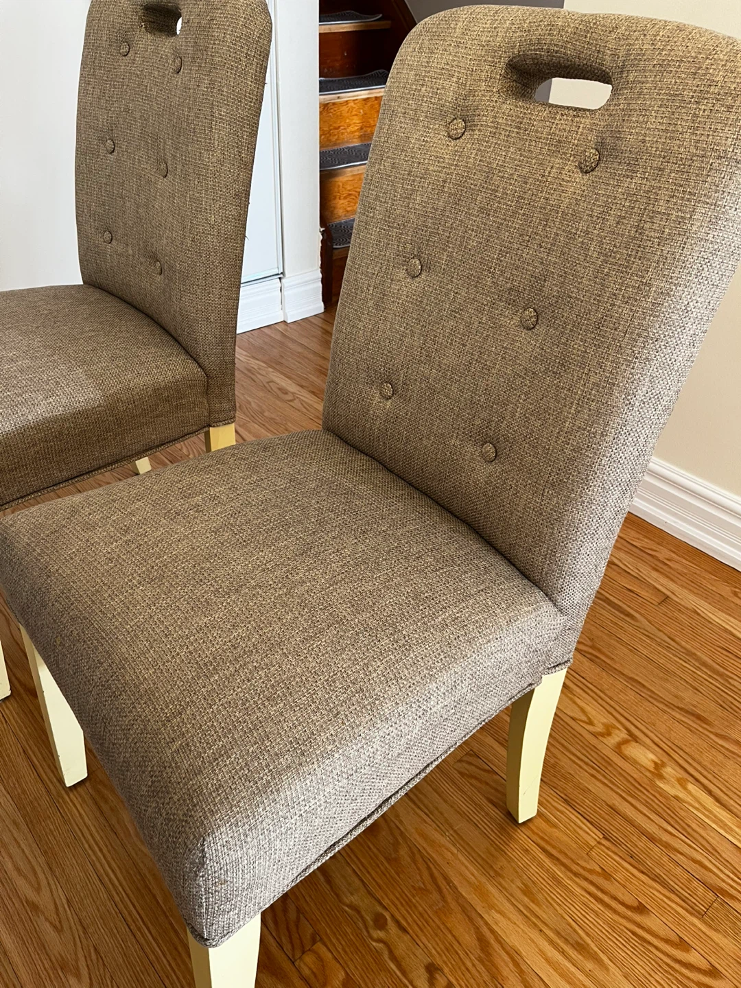 Set of 4 upholstered dining chairs - photo 3
