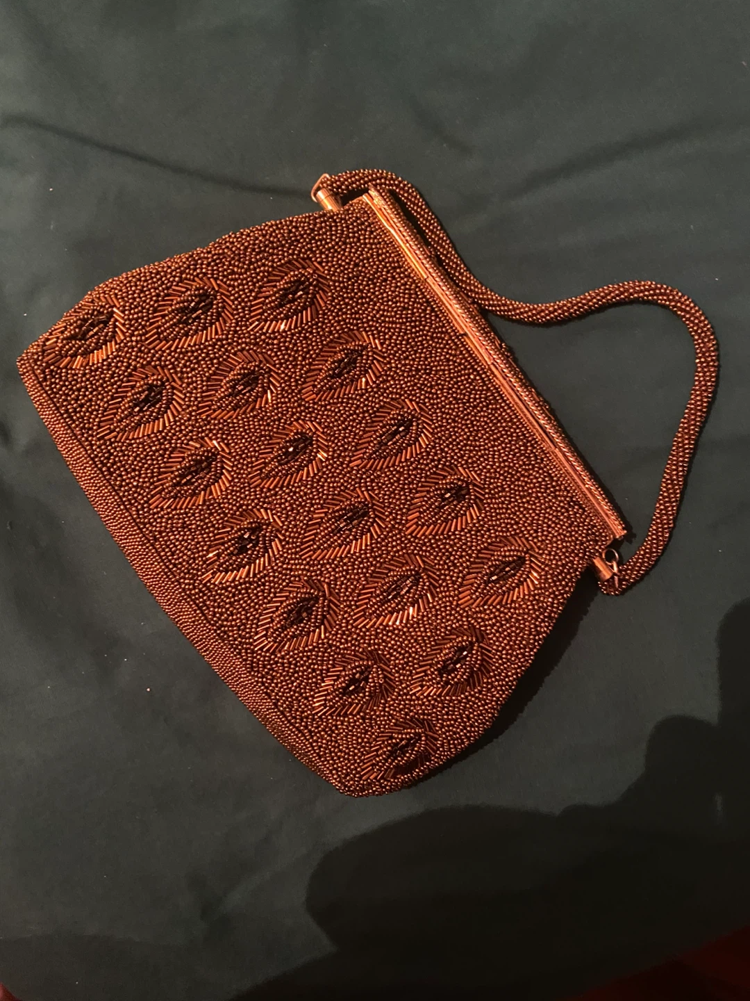 Vintage Beaded Copper Evening Bag - photo 2