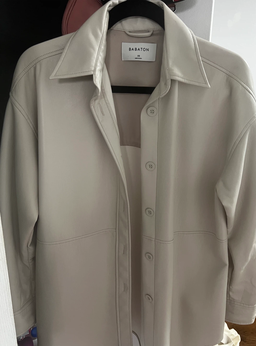 Babaton Leather Shirt Jacket
