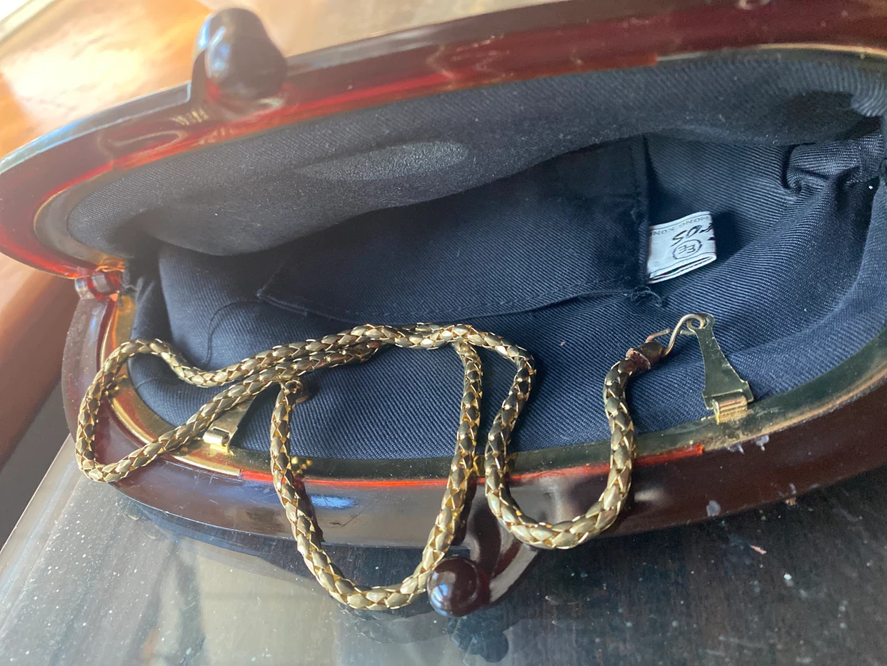 Vintage Suede Clutch with Chain - photo 2