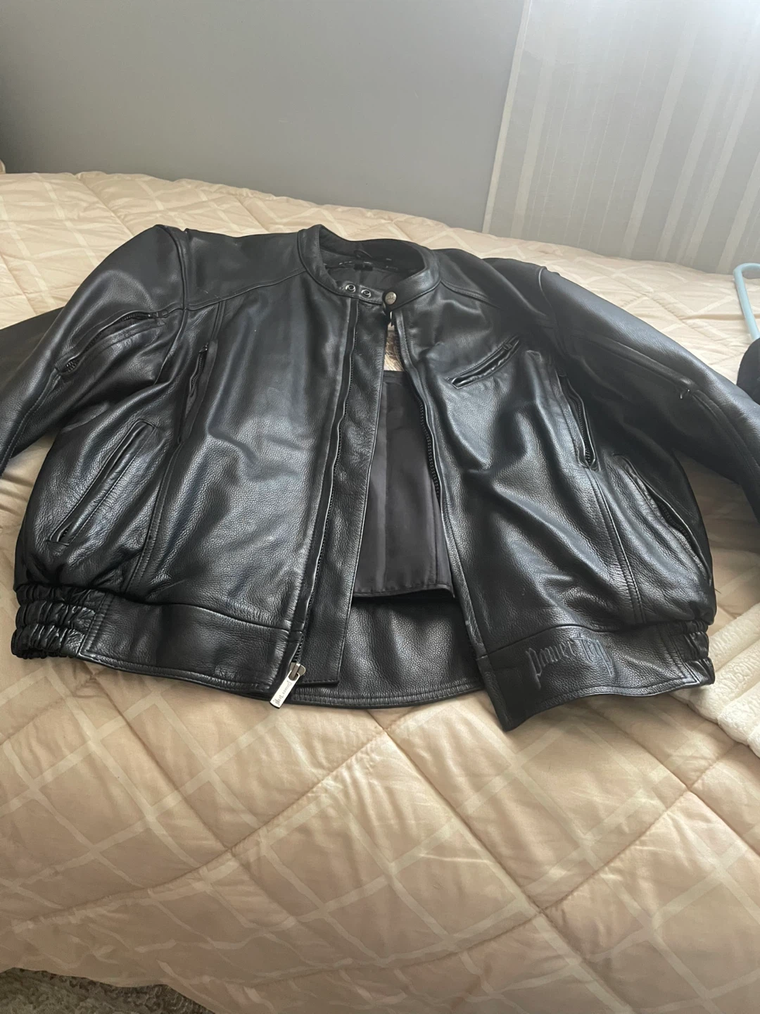 Power Trip Black Leather Motorcycle Jacket