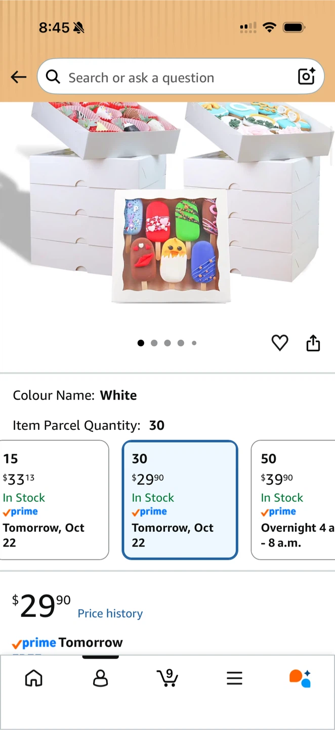 RomanticBaking 28pc Bakery Boxes 8x8x2 Inch - photo 2