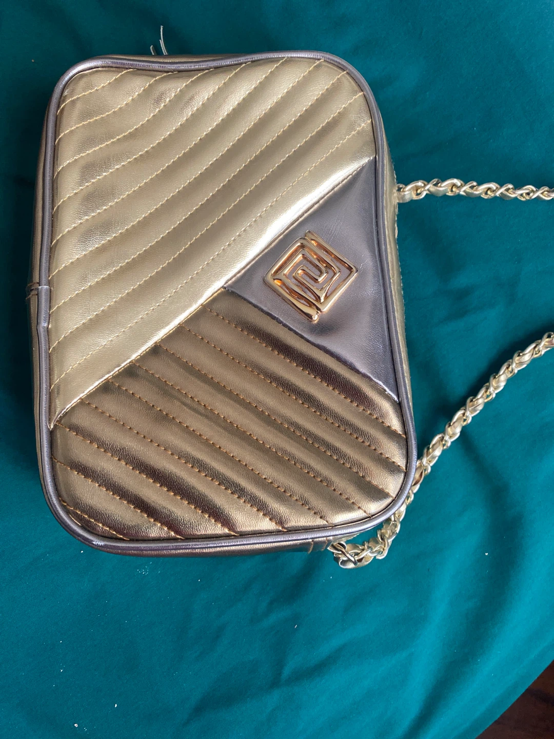 Gold Quilted Crossbody Bag
