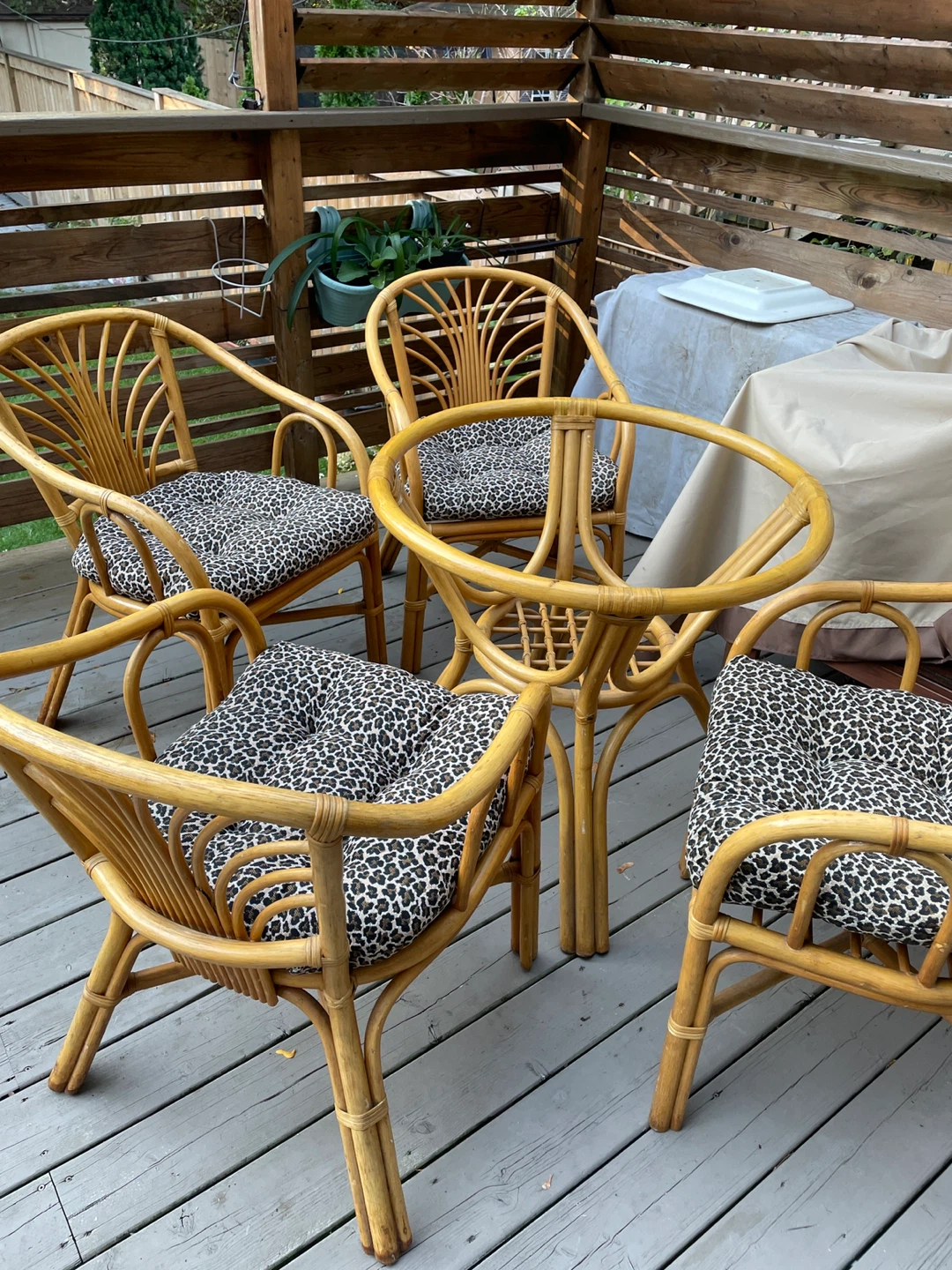 Rattan Bistro or Dining Set with 4 Chairs and table glass top - photo 2