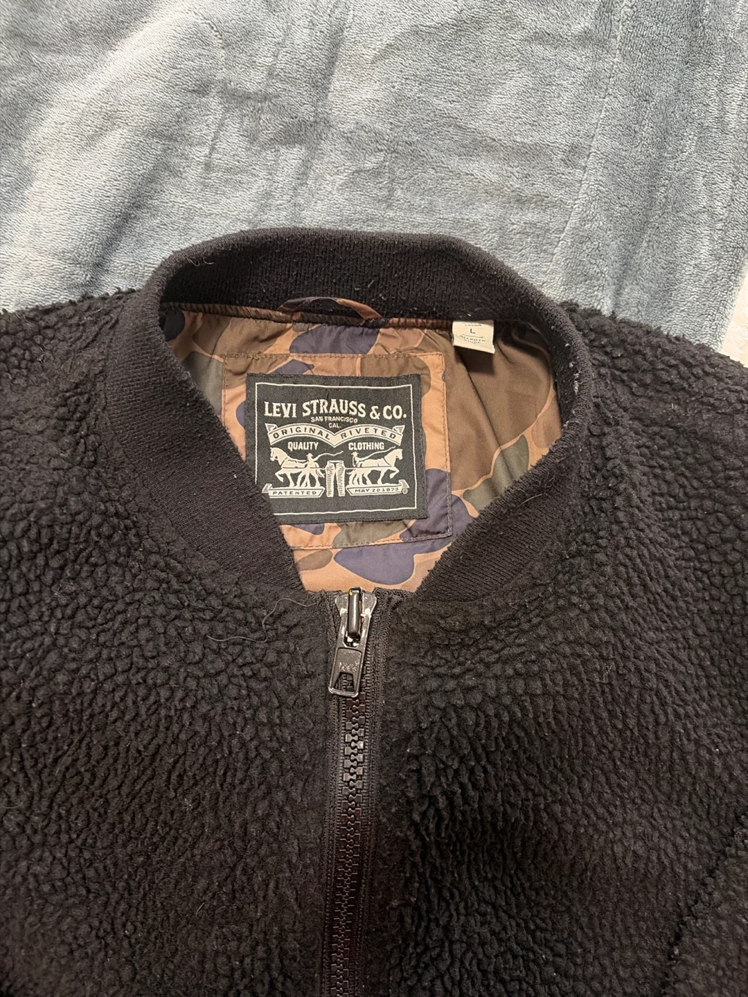 Levi Strauss & Co. Black Sherpa Bomber Jacket
