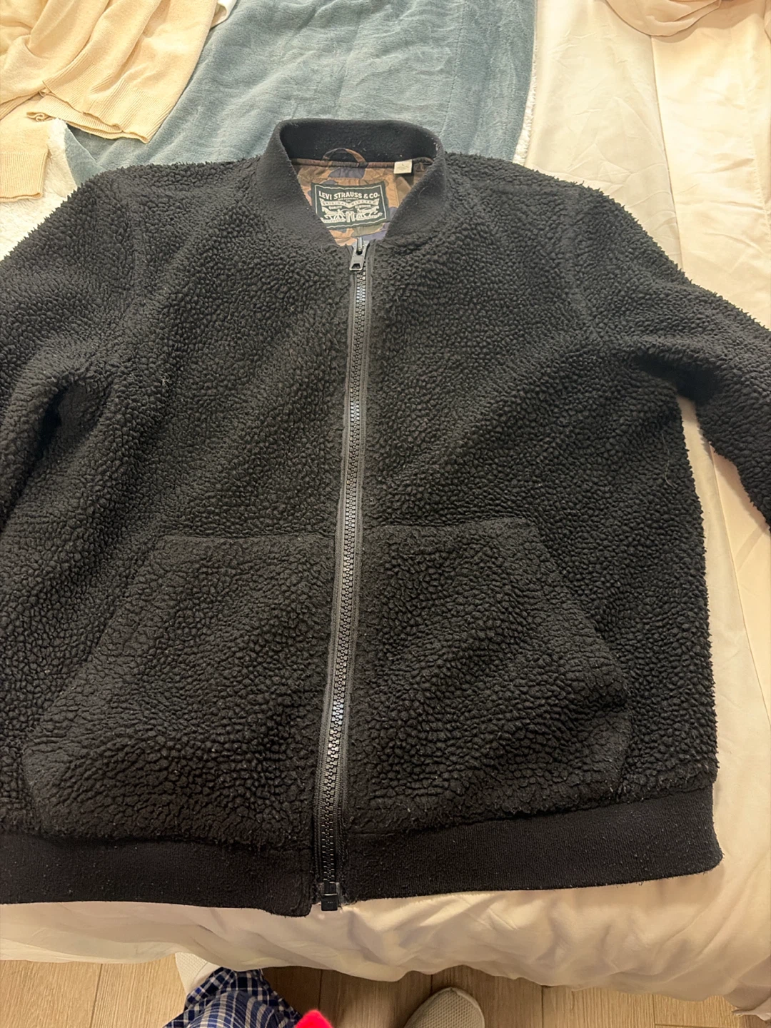 Levi Strauss & Co. Black Sherpa Bomber Jacket - photo 3