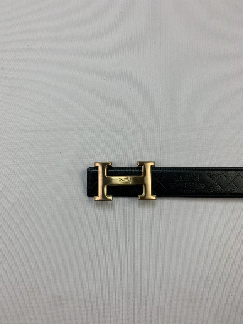 Hermes Black Leather Belt